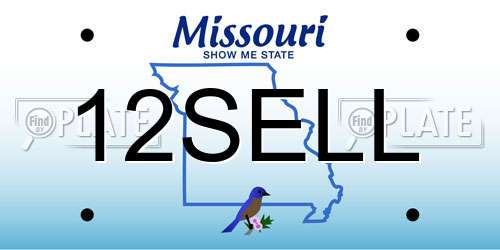 12SELL Missouri License Plate