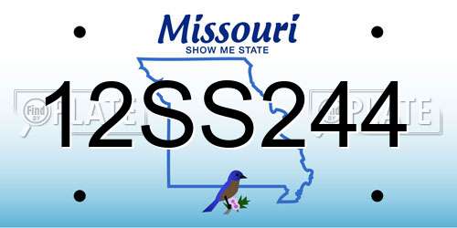 12SS244 Missouri License Plate