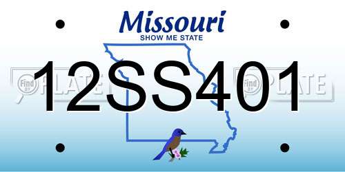 12SS401 Missouri License Plate