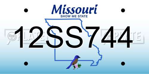 12SS744 Missouri License Plate