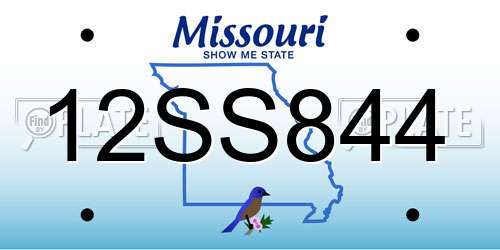 12SS844 Missouri License Plate