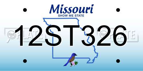 12ST326 Missouri License Plate