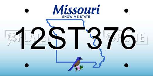 12ST376 Missouri License Plate