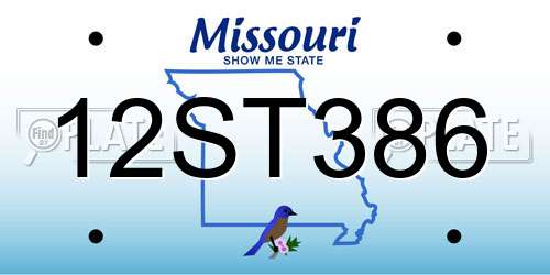 12ST386 Missouri License Plate