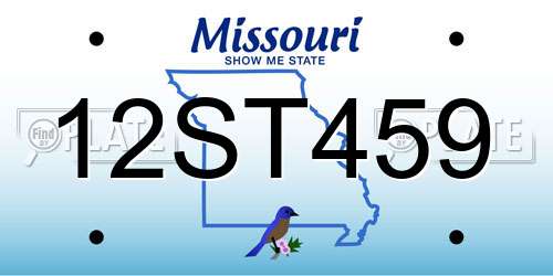 12ST459 Missouri License Plate