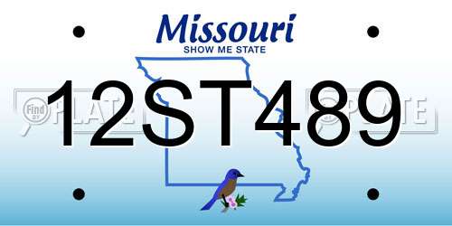 12ST489 Missouri License Plate
