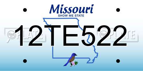 12TE522 Missouri License Plate