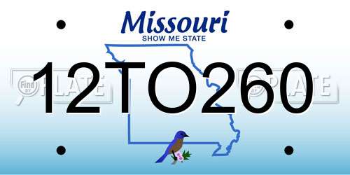 12TO260 Missouri License Plate