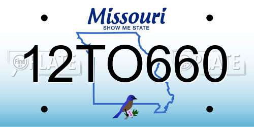 12TO660 Missouri License Plate