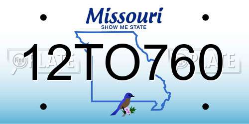 12TO760 Missouri License Plate