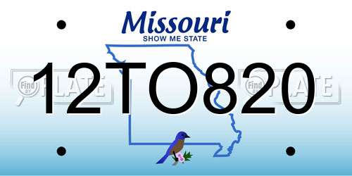 12TO820 Missouri License Plate