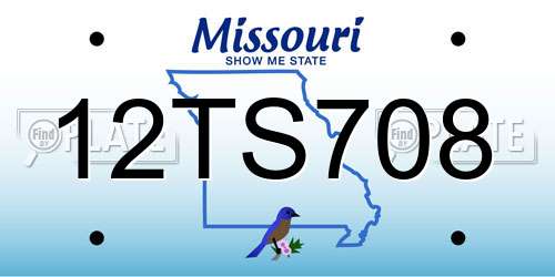 12TS708 Missouri License Plate