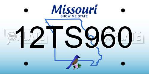 12TS960 Missouri License Plate