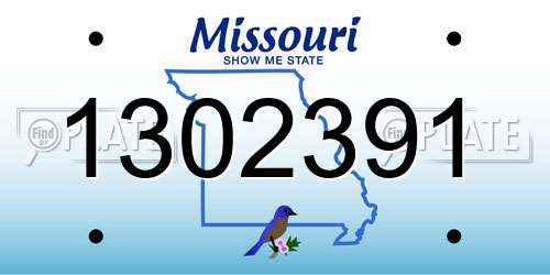 1302391 Missouri License Plate