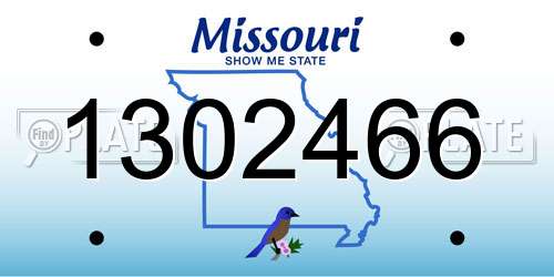1302466 Missouri License Plate