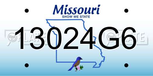 13024G6 Missouri License Plate