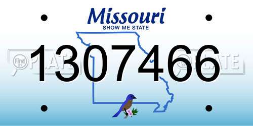 1307466 Missouri License Plate