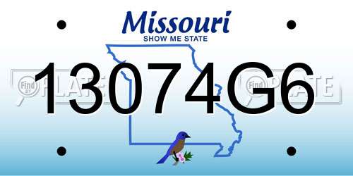 13074G6 Missouri License Plate