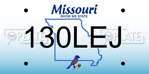 130LEJ Missouri License Plate