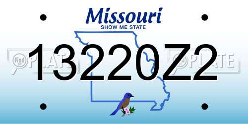 13220Z2 Missouri License Plate