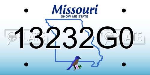 13232G0 Missouri License Plate