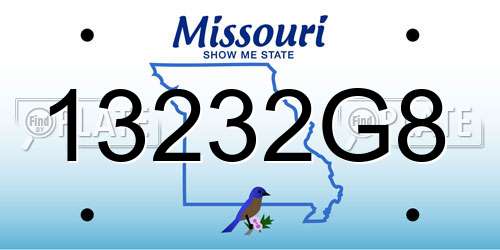 13232G8 Missouri License Plate