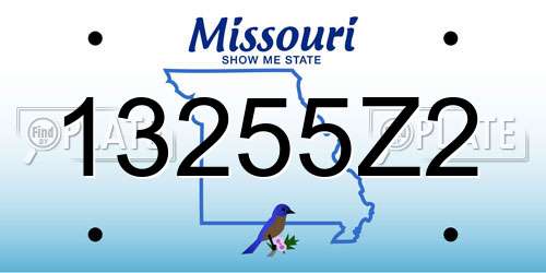 13255Z2 Missouri License Plate