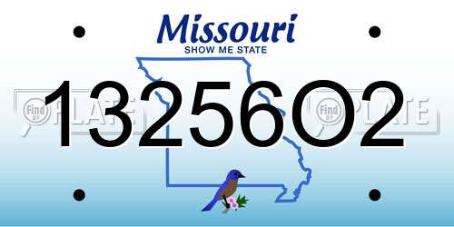 13256O2 Missouri License Plate