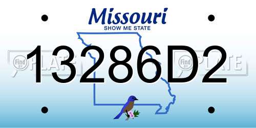 13286D2 Missouri License Plate