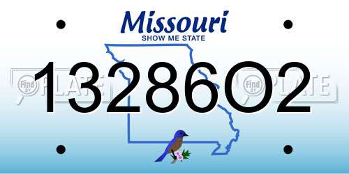 13286O2 Missouri License Plate