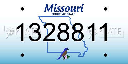 1328811 Missouri License Plate