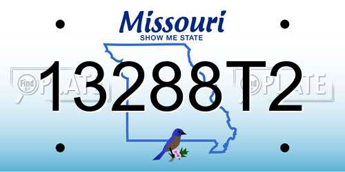 13288T2 Missouri License Plate