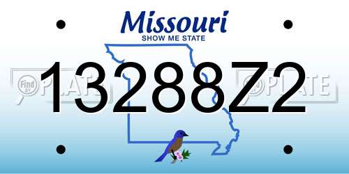 13288Z2 Missouri License Plate