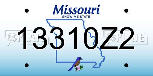 13310Z2 Missouri License Plate