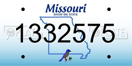1332575 Missouri License Plate