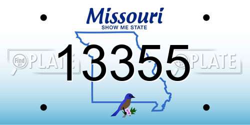13355 Missouri License Plate