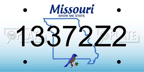 13372Z2 Missouri License Plate