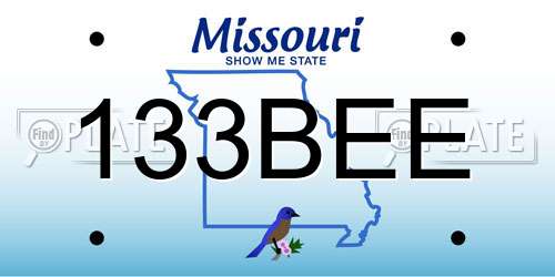 133BEE Missouri License Plate