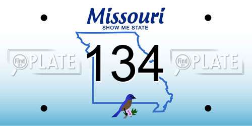134 Missouri License Plate