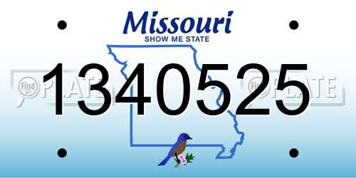 1340525 Missouri License Plate