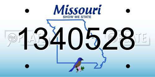 1340528 Missouri License Plate