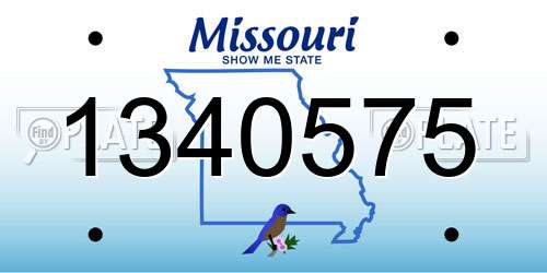 1340575 Missouri License Plate