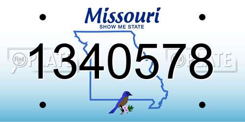 1340578 Missouri License Plate