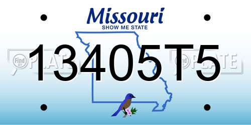 13405T5 Missouri License Plate
