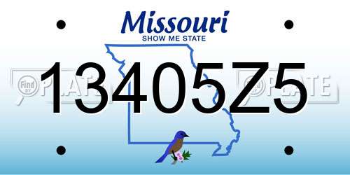 13405Z5 Missouri License Plate