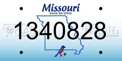1340828 Missouri License Plate