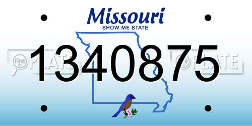 1340875 Missouri License Plate