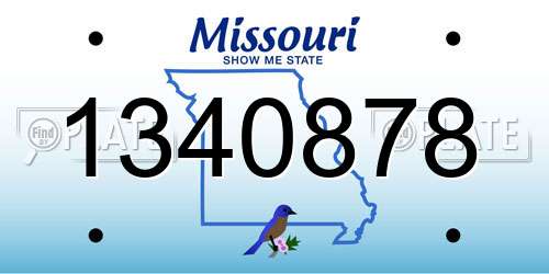 1340878 Missouri License Plate