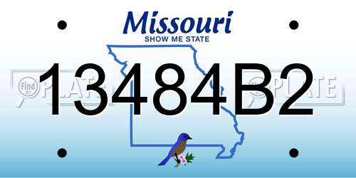 13484B2 Missouri License Plate