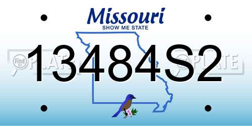 13484S2 Missouri License Plate